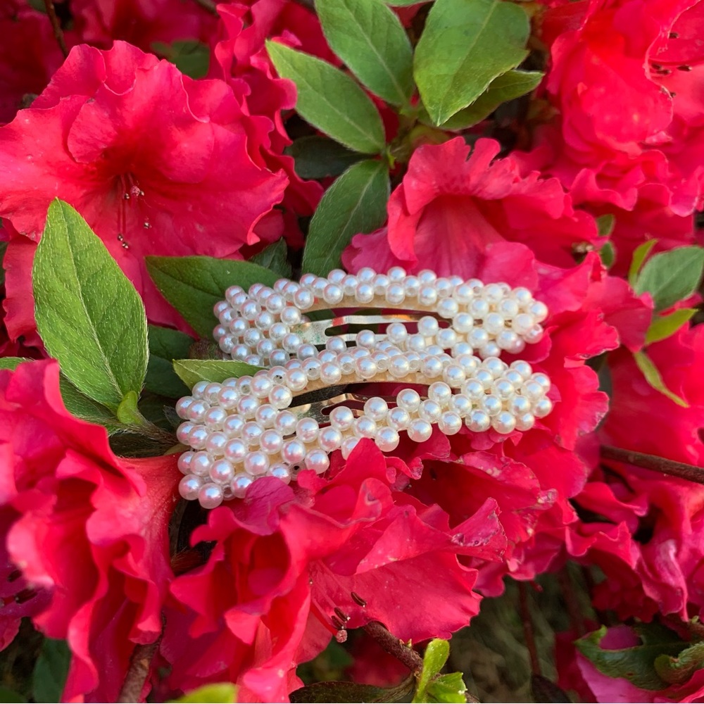 Embellished Gold Pearl Hair Clip | Classic Feminine Cottagecore - Picture 2 of 16